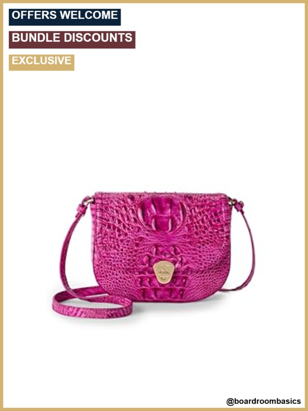 Leather Saddle Crossbody Bag Turn-Lock Closure Adjustable Strap